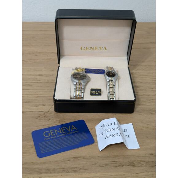 GENEVA‎ HIS & HERS ANALOG WATCH SET NEW IN BOX main image 9